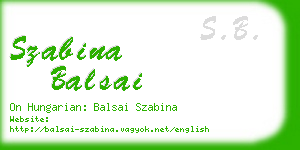 szabina balsai business card